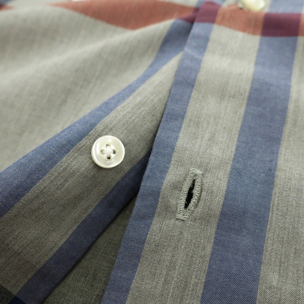 【新品】バブアー Barbour チェック コットン ボタンダウン カジュアルシャツ オリーブグレーxネイビー【サイズM（UK）】【 状態ランクN 】【 メンズ 】