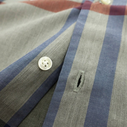 【新品】バブアー Barbour チェック コットン ボタンダウン カジュアルシャツ オリーブグレーxネイビー【サイズM（UK）】【 状態ランクN 】【 メンズ 】