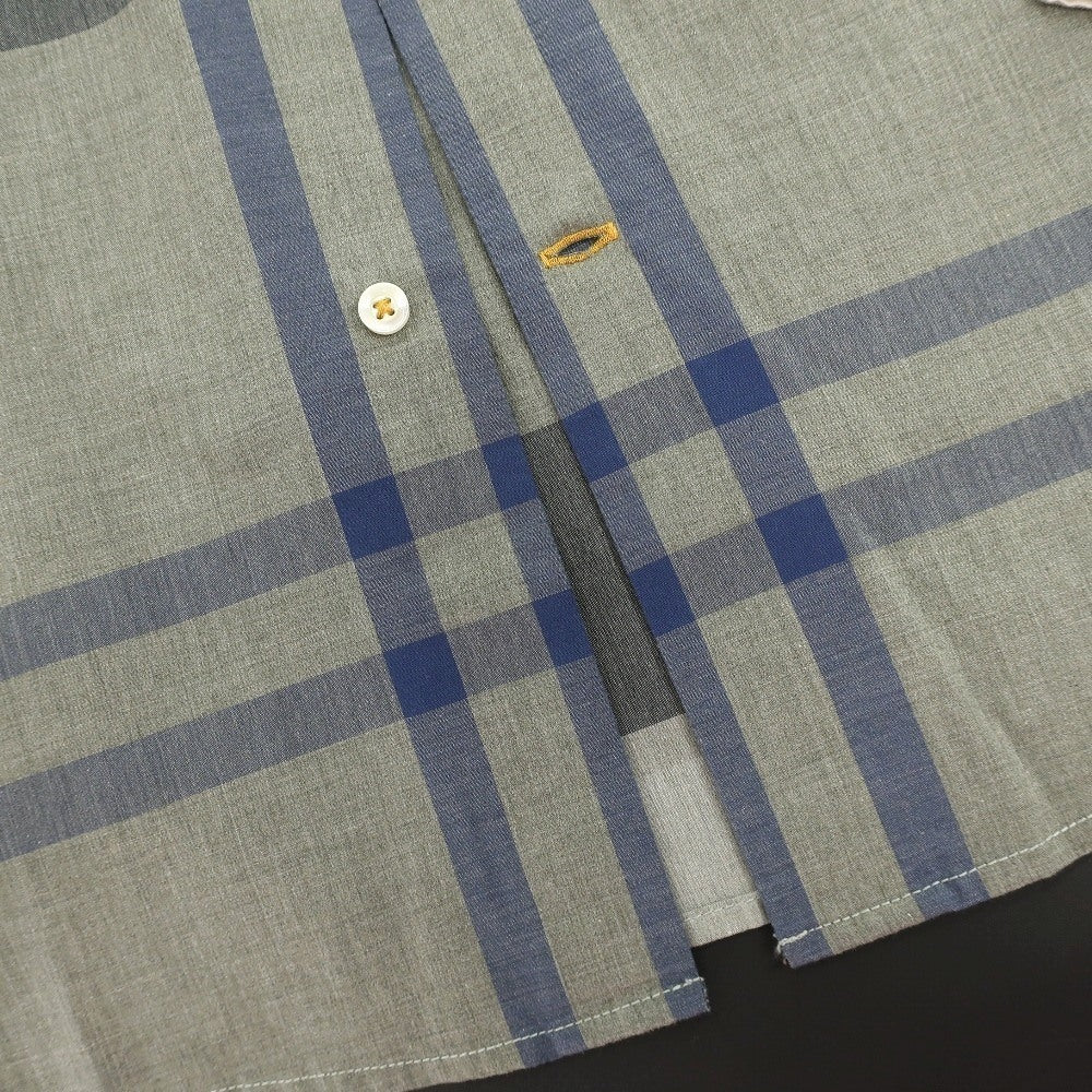 【新品】バブアー Barbour チェック コットン ボタンダウン カジュアルシャツ オリーブグレーxネイビー【サイズM（UK）】【 状態ランクN 】【 メンズ 】