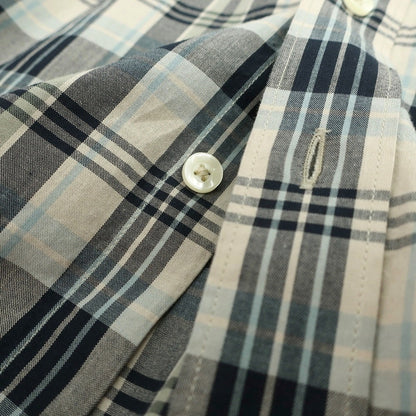 【新品】バブアー Barbour チェック コットン レギュラーカラー カジュアルシャツ ベージュxネイビー【サイズM（UK）】【 状態ランクN 】【 メンズ 】