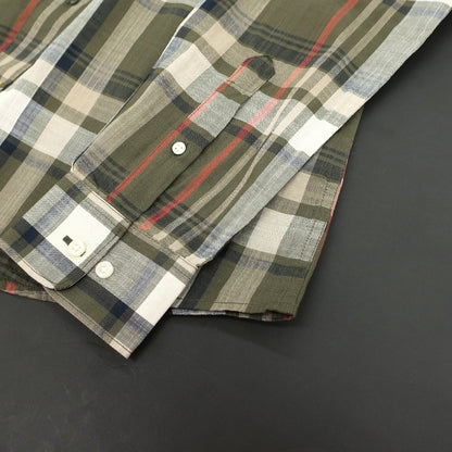 【新品】バブアー Barbour チェック コットン ボタンダウン カジュアルシャツ オリーブグリーンxベージュ【サイズS（UK）】【 状態ランクN 】【 メンズ 】