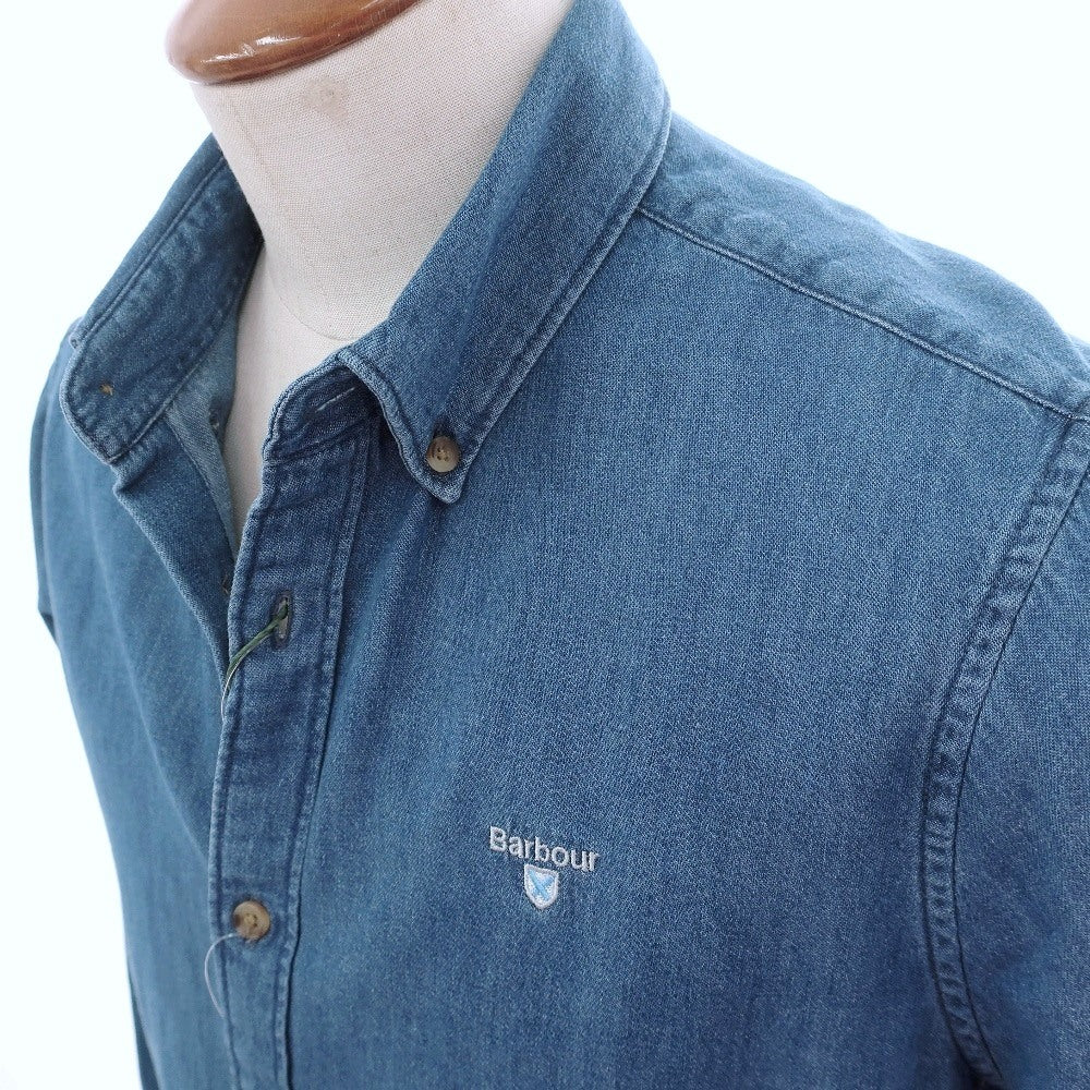 【新品】バブアー Barbour コットン シャンブレー ボタンダウン カジュアルシャツ ブルー【サイズM（UK）】【 状態ランクN 】【 メンズ 】