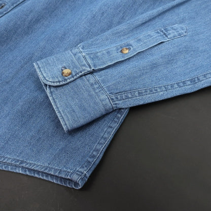 【新品】バブアー Barbour コットン シャンブレー ボタンダウン カジュアルシャツ ブルー【サイズM（UK）】【 状態ランクN 】【 メンズ 】