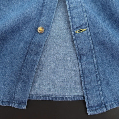 【新品】バブアー Barbour コットン シャンブレー ボタンダウン カジュアルシャツ ブルー【サイズM（UK）】【 状態ランクN 】【 メンズ 】