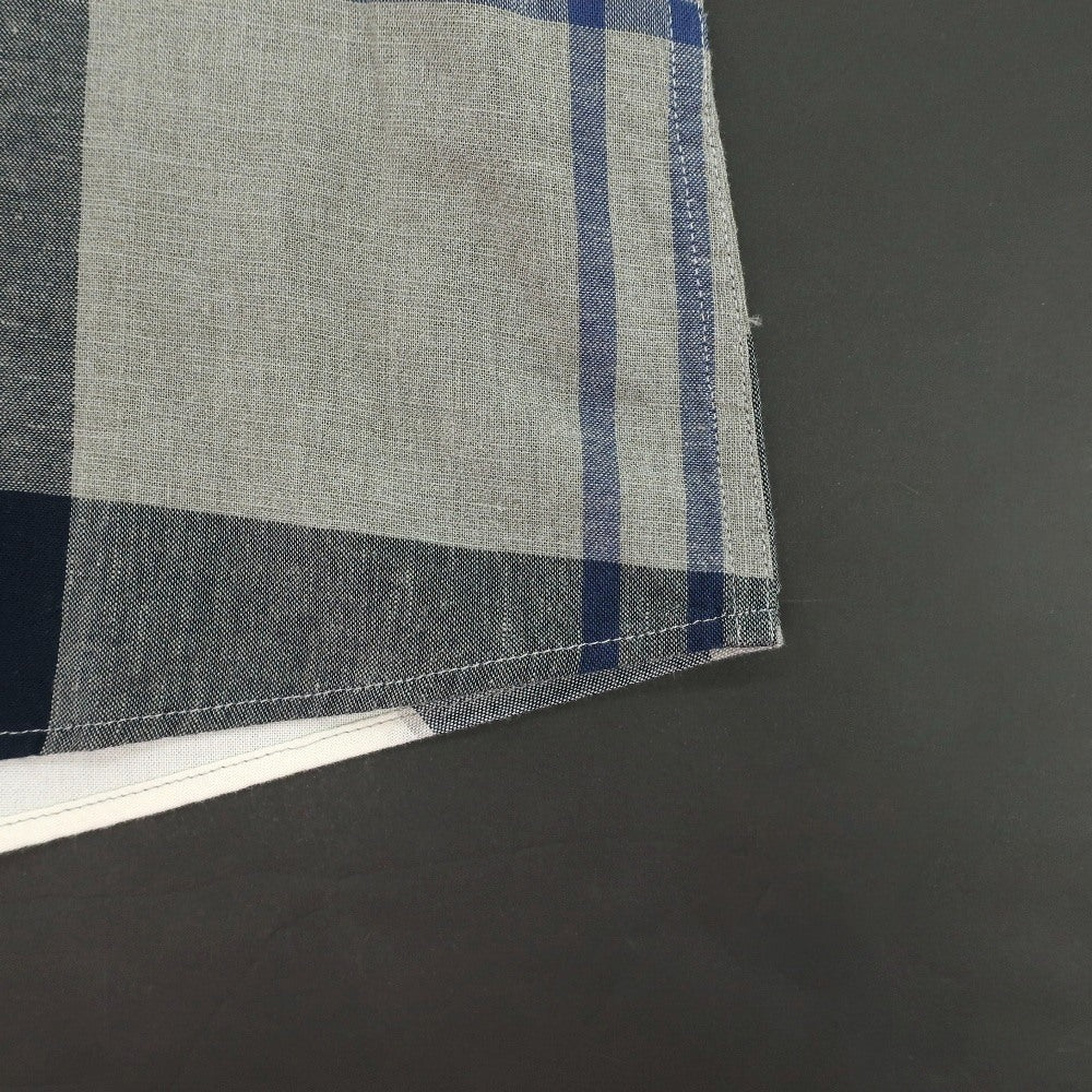 【新品】バブアー Barbour コットンリネン チェック ボタンダウン 半袖シャツ グレーxホワイト【サイズM（UK）】【 状態ランクN 】【 メンズ 】