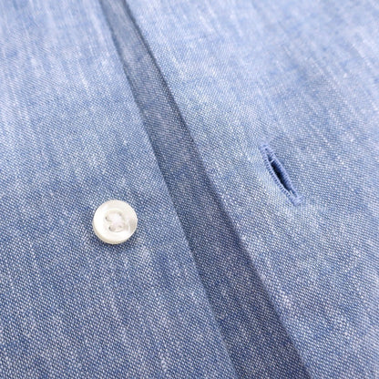 【新品】バブアー Barbour リネンコットン ボタンダウン 半袖シャツ ブルー【サイズL（UK）】【 状態ランクN 】【 メンズ 】