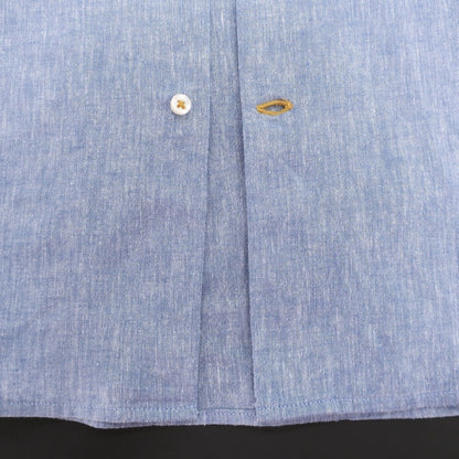 【新品】バブアー Barbour リネンコットン ボタンダウン 半袖シャツ ブルー【サイズL（UK）】【 状態ランクN 】【 メンズ 】