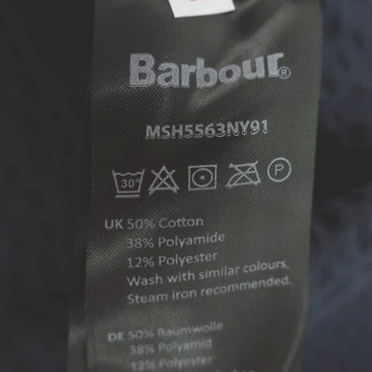 【新品】バブアー Barbour コットンナイロンポリエステル サッカー ボタンダウン 半袖シャツ ネイビー【サイズXL（UK）】【 状態ランクN 】【 メンズ 】