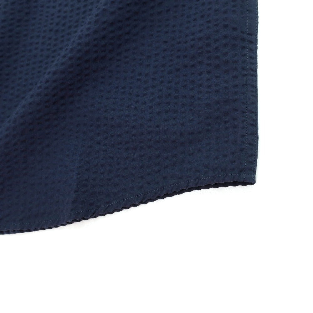 【新品】バブアー Barbour コットンナイロンポリエステル サッカー ボタンダウン 半袖シャツ ネイビー【サイズXL（UK）】【 状態ランクN 】【 メンズ 】