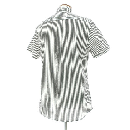 【新品】バブアー Barbour コットン ストライプ ボタンダウン 半袖シャツ グレーxホワイト【サイズM（UK）】【 状態ランクN 】【 メンズ 】