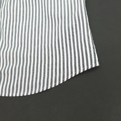 【新品】バブアー Barbour コットン ストライプ ボタンダウン 半袖シャツ グレーxホワイト【サイズM（UK）】【 状態ランクN 】【 メンズ 】