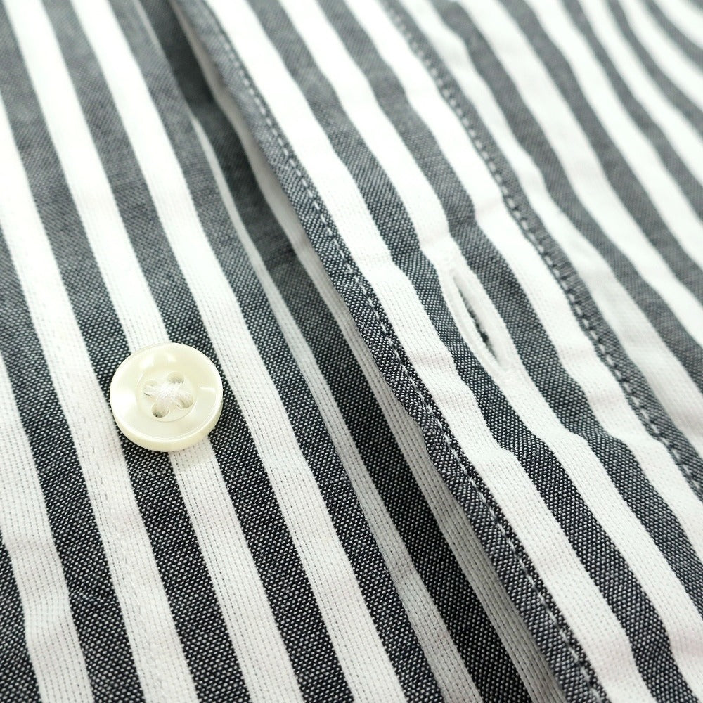 【新品】バブアー Barbour コットン ストライプ ボタンダウン 半袖シャツ グレーxホワイト【サイズM（UK）】【 状態ランクN 】【 メンズ 】