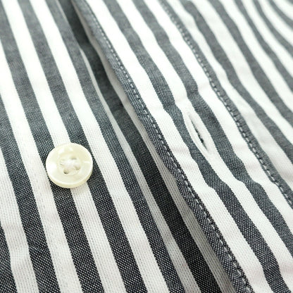 【新品】バブアー Barbour コットン ストライプ ボタンダウン 半袖シャツ グレーxホワイト【サイズM（UK）】【 状態ランクN 】【 メンズ 】