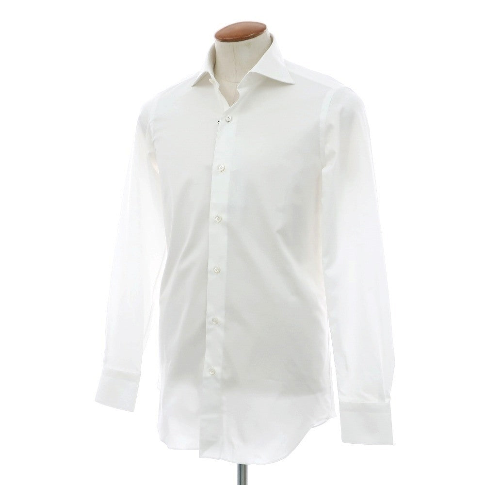 【新品アウトレット】フィナモレ Finamore コットン ワイドカラー ドレスシャツ ホワイト【サイズ39】【 状態ランクN- 】【 メンズ 】