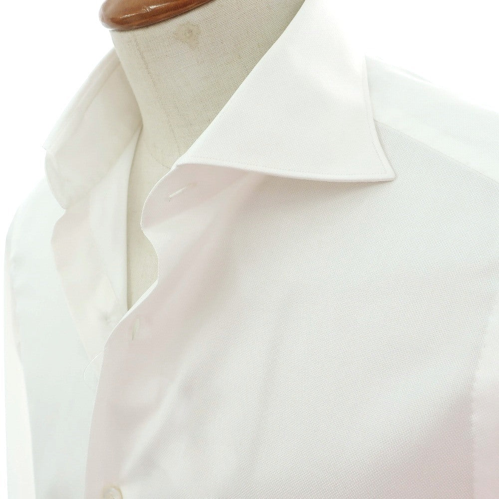【新品アウトレット】フィナモレ Finamore コットン ワイドカラー ドレスシャツ ホワイト【サイズ39】【 状態ランクN- 】【 メンズ 】
