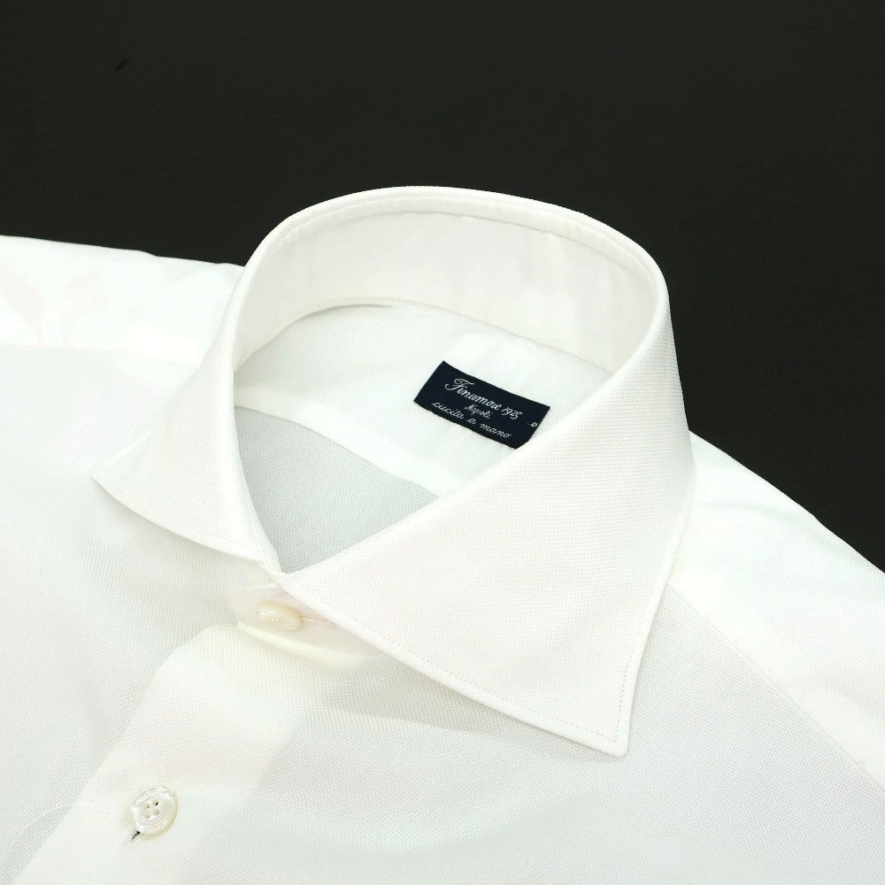 【新品アウトレット】フィナモレ Finamore コットン ワイドカラー ドレスシャツ ホワイト【サイズ39】【 状態ランクN- 】【 メンズ 】