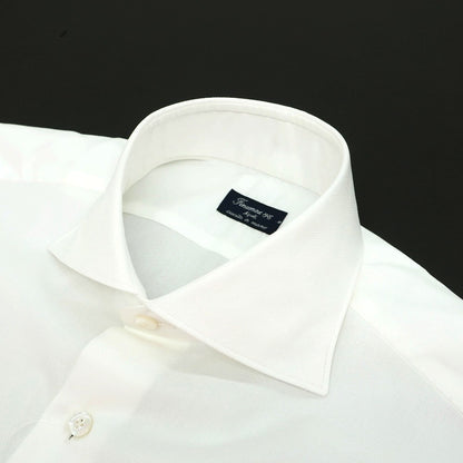 【新品アウトレット】フィナモレ Finamore コットン ワイドカラー ドレスシャツ ホワイト【サイズ39】【 状態ランクN- 】【 メンズ 】
