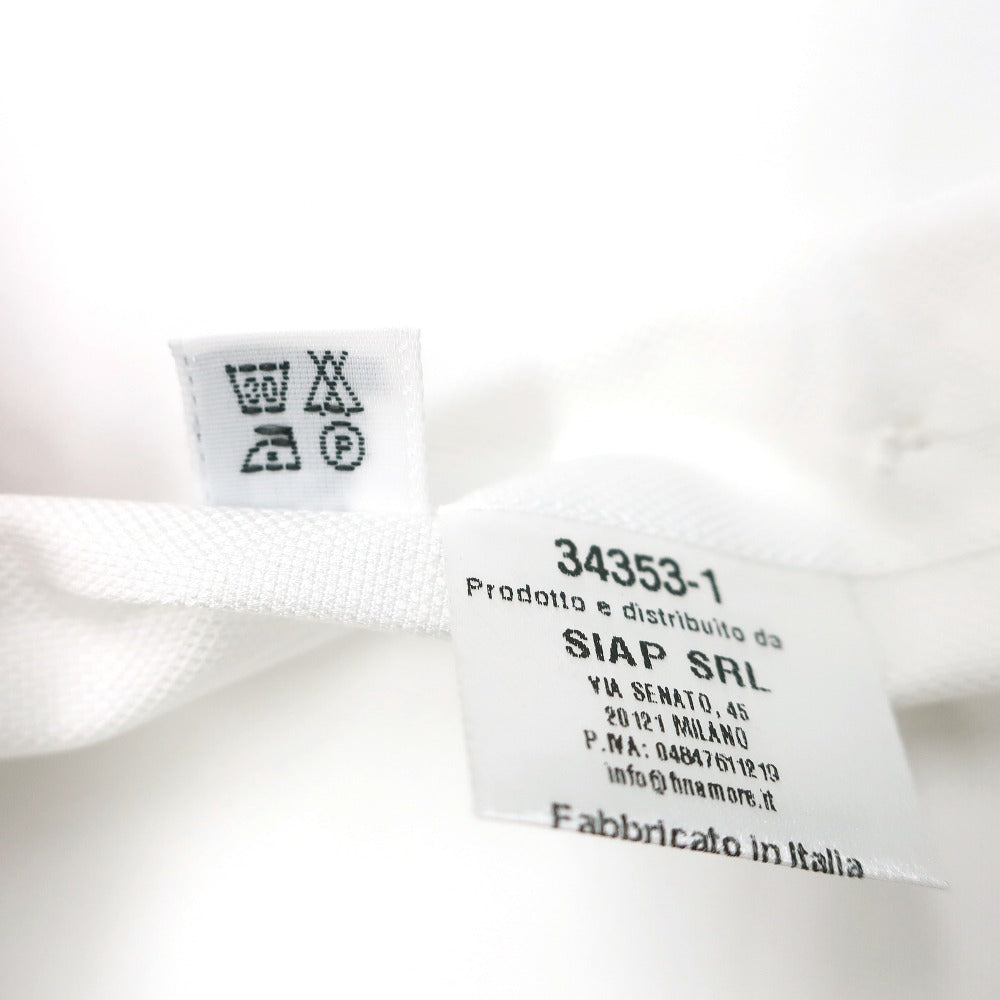 【新品アウトレット】フィナモレ Finamore コットン ワイドカラー ドレスシャツ ホワイト【サイズ39】【 状態ランクN- 】【 メンズ 】