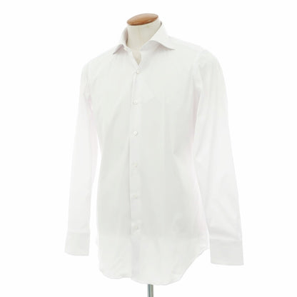 【新品アウトレット】フィナモレ Finamore ストレッチ コットンナイロン ワイドカラー ドレスシャツ ホワイト【サイズ39】【 状態ランクN- 】【 メンズ 】