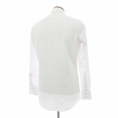 【新品アウトレット】フィナモレ Finamore ストレッチ コットンナイロン ワイドカラー ドレスシャツ ホワイト【サイズ39】【 状態ランクN- 】【 メンズ 】