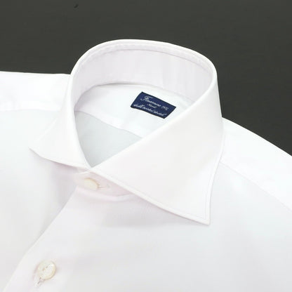 【新品アウトレット】フィナモレ Finamore ストレッチ コットンナイロン ワイドカラー ドレスシャツ ホワイト【サイズ39】【 状態ランクN- 】【 メンズ 】