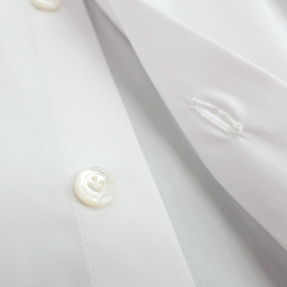 【新品アウトレット】フィナモレ Finamore ストレッチ コットンナイロン ワイドカラー ドレスシャツ ホワイト【サイズ39】【 状態ランクN- 】【 メンズ 】