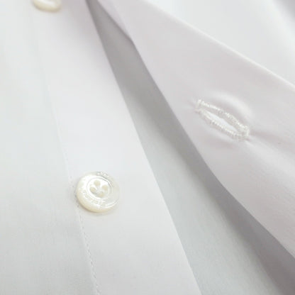 【新品アウトレット】フィナモレ Finamore ストレッチ コットンナイロン ワイドカラー ドレスシャツ ホワイト【サイズ39】【 状態ランクN- 】【 メンズ 】