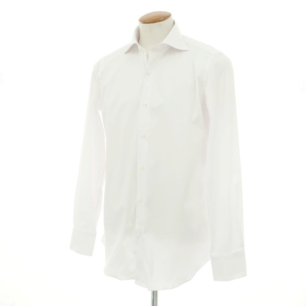 【新品アウトレット】フィナモレ Finamore ストレッチ コットンナイロン ワイドカラー ドレスシャツ ホワイト【サイズ40】【 状態ランクN- 】【 メンズ 】