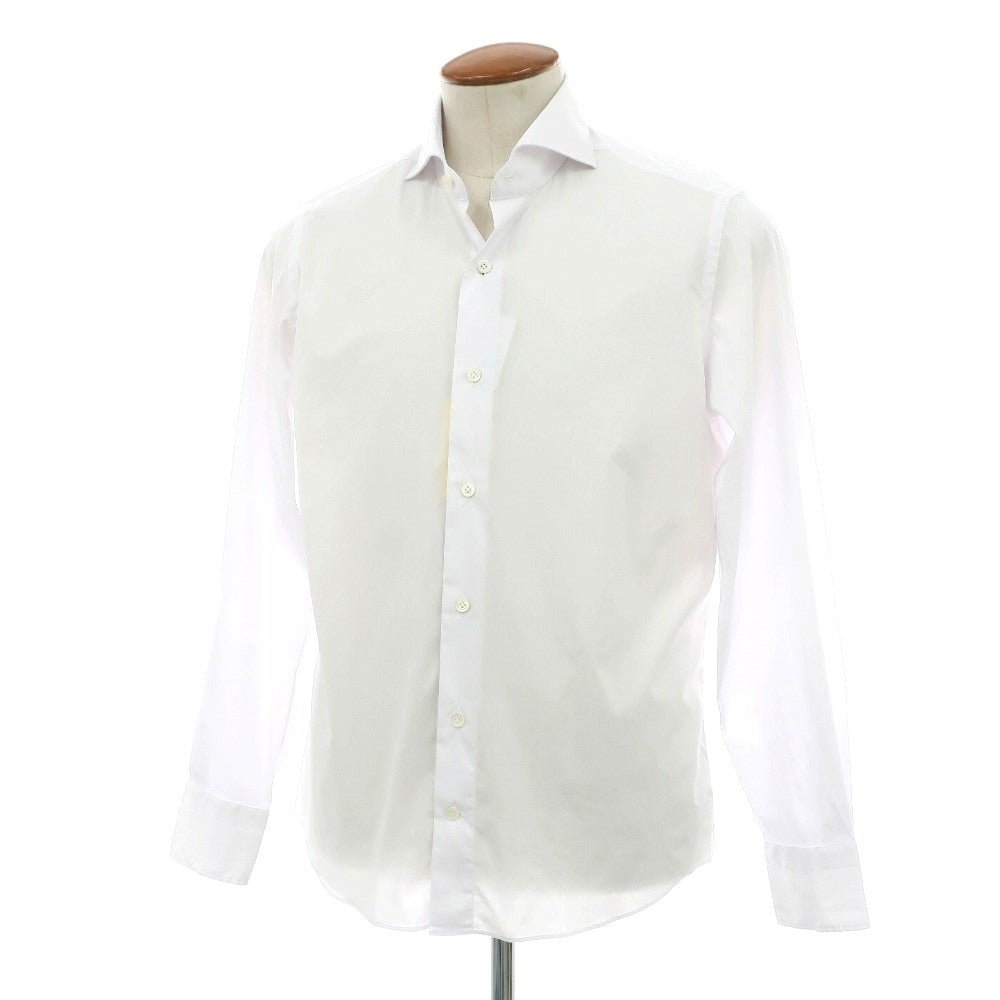 【中古】ジャンネット giannetto ストレッチ コットンポリエステル ホリゾンタルカラー ドレスシャツ ホワイト【サイズ39】【 状態ランクA 】【 メンズ 】
