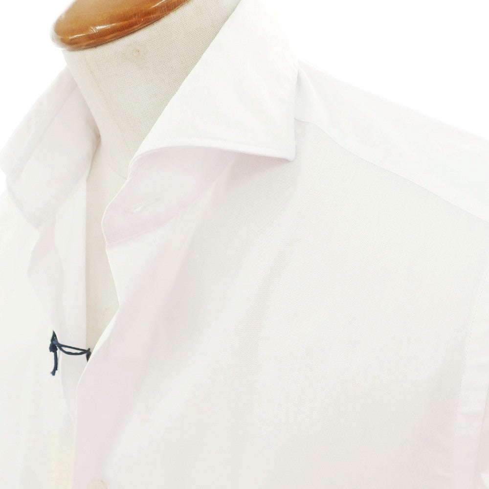 【中古】ジャンネット giannetto ストレッチ コットンポリエステル ホリゾンタルカラー ドレスシャツ ホワイト【サイズ39】【 状態ランクA 】【 メンズ 】