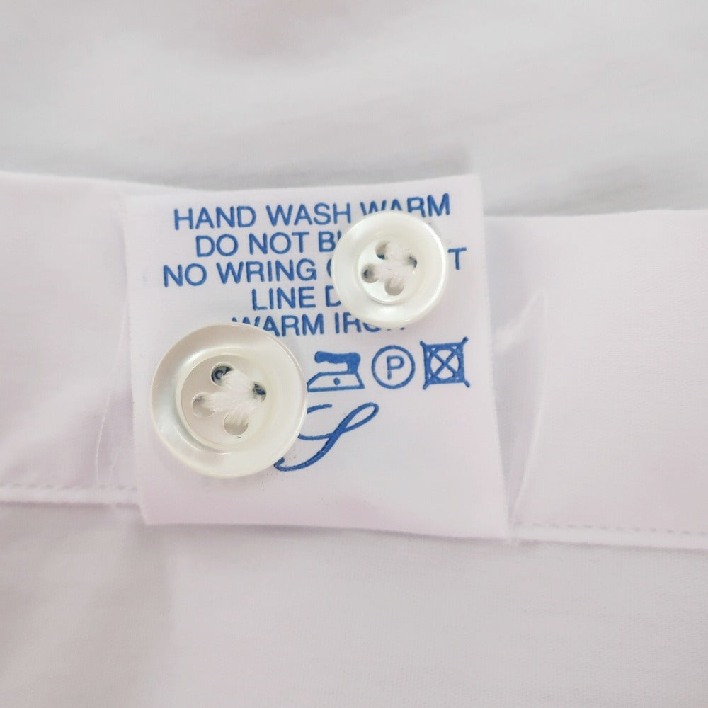 【中古】ジャンネット giannetto ストレッチ コットンポリエステル ホリゾンタルカラー ドレスシャツ ホワイト【サイズ39】【 状態ランクA 】【 メンズ 】