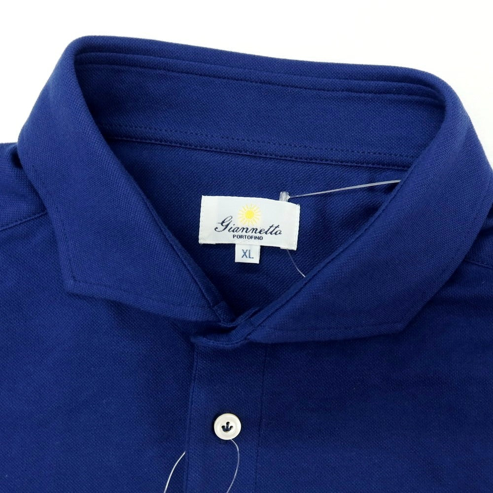 【新品】ジャンネット giannetto ストレッチ コットン 半袖ポロシャツ ネイビー【サイズXL】【 状態ランクN 】【 メンズ 】