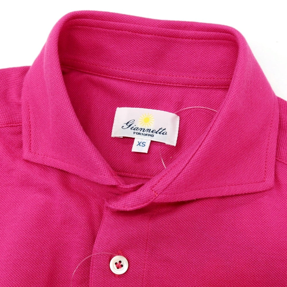 【新品】ジャンネット giannetto ストレッチ コットン 半袖ポロシャツ ピンク【サイズXS】【 状態ランクN 】【 メンズ 】