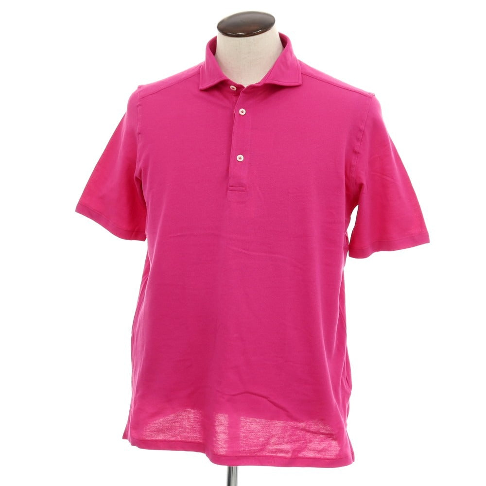 【新品】ジャンネット giannetto ストレッチ コットン 半袖ポロシャツ ピンク【サイズL】【 状態ランクN 】【 メンズ 】