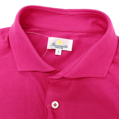 【新品】ジャンネット giannetto ストレッチ コットン 半袖ポロシャツ ピンク【サイズL】【 状態ランクN 】【 メンズ 】