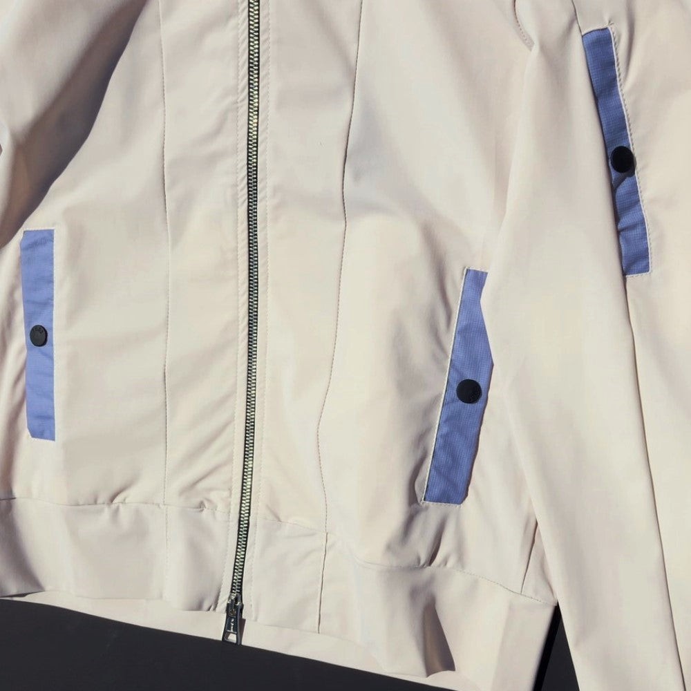 【新品アウトレット】ピーエムディーエス PMDS XENIX PRINT ストレッチ ナイロン ダブルジップ フーデッド シェルジャケット サンドベージュ【サイズM】【 状態ランクN- 】【 メンズ 】