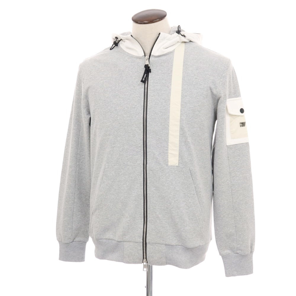 【新品】ピーエムディーエス PMDS コットンポリウレタン ダブルジップ パーカー グレーxホワイト【サイズL】【 状態ランクN 】【 メンズ 】