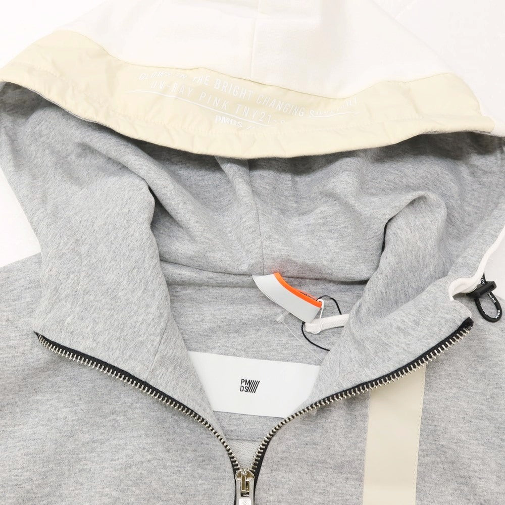 【新品】ピーエムディーエス PMDS コットンポリウレタン ダブルジップ パーカー グレーxホワイト【サイズXXL】【 状態ランクN 】【 メンズ 】