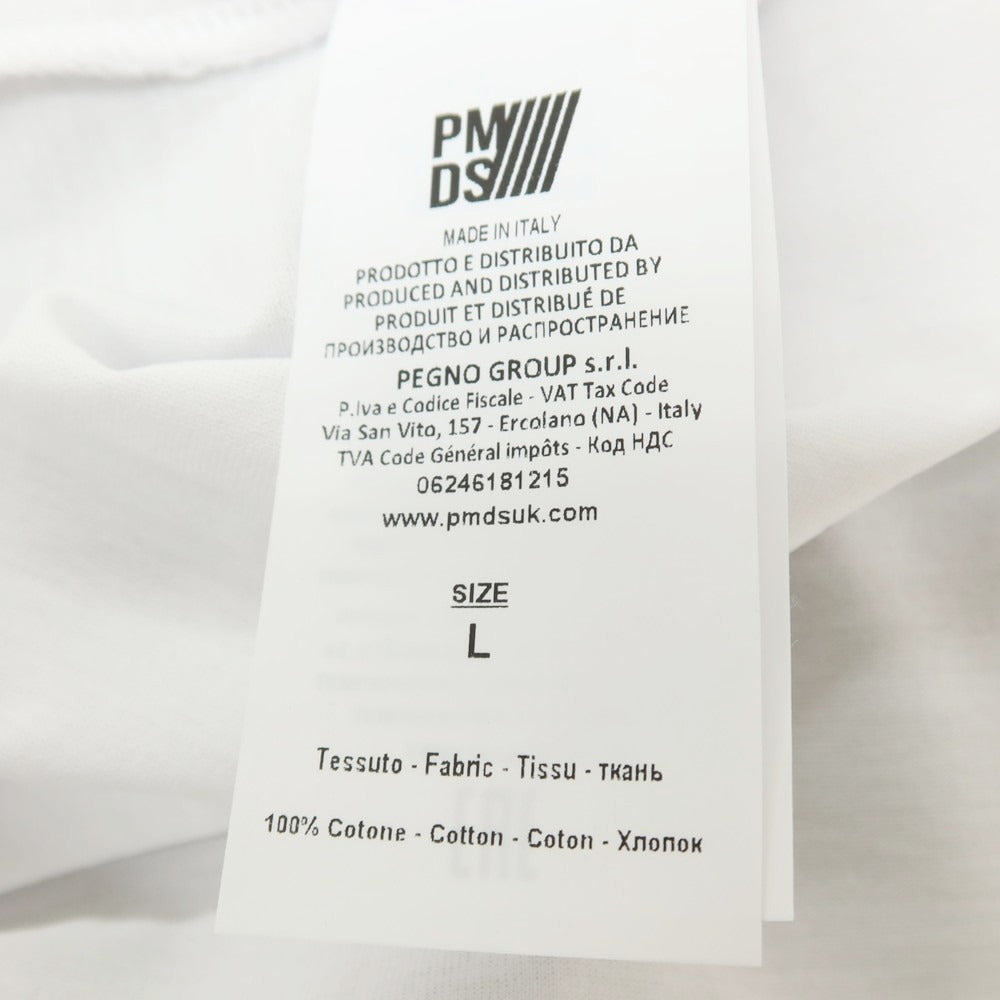 【新品】ピーエムディーエス PMDS LOGON コットン クルーネック ポケット 半袖Ｔシャツ ホワイト【 L 】【 状態ランクN 】【 メンズ 】[APD]