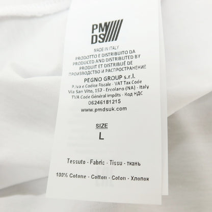 【新品】ピーエムディーエス PMDS LOGON コットン クルーネック ポケット 半袖Ｔシャツ ホワイト【 L 】【 状態ランクN 】【 メンズ 】[APD]