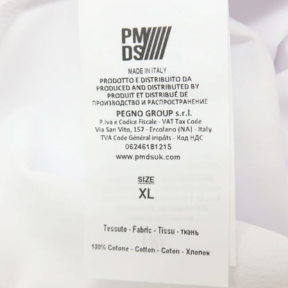 【新品】ピーエムディーエス PMDS LOGON コットン クルーネック ポケット 半袖Ｔシャツ ホワイト【 XL 】【 状態ランクN 】【 メンズ 】[APD]