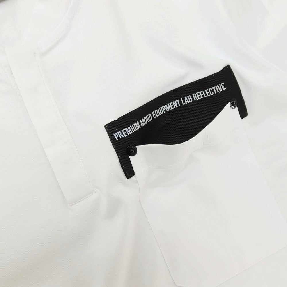 【新品アウトレット】ピーエムディーエス PMDS コットン 比翼仕立て ヘンリーネック ポケット 半袖Ｔシャツ ホワイト【 L 】【 状態ランクN- 】【 メンズ 】[APD]