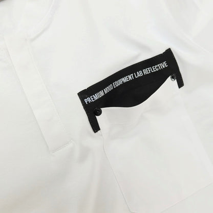 【新品アウトレット】ピーエムディーエス PMDS コットン 比翼仕立て ヘンリーネック ポケット 半袖Ｔシャツ ホワイト【 L 】【 状態ランクN- 】【 メンズ 】[APD]