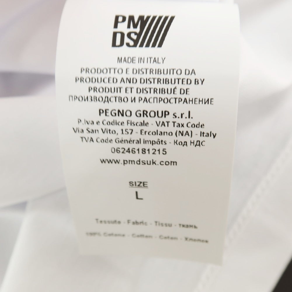 【新品アウトレット】ピーエムディーエス PMDS コットン 比翼仕立て ヘンリーネック ポケット 半袖Ｔシャツ ホワイト【 L 】【 状態ランクN- 】【 メンズ 】[APD]
