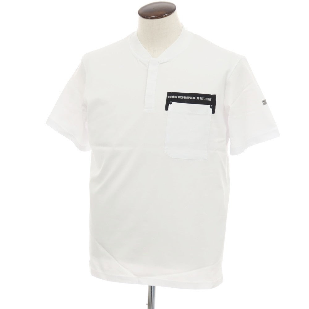 【新品】ピーエムディーエス PMDS コットン 比翼仕立て ヘンリーネック ポケット 半袖Ｔシャツ ホワイト【サイズL】【 状態ランクN 】【 メンズ 】