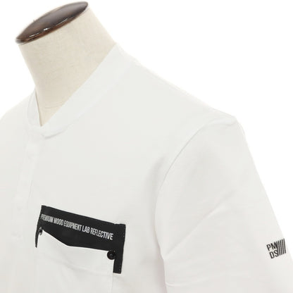 【新品】ピーエムディーエス PMDS コットン 比翼仕立て ヘンリーネック ポケット 半袖Ｔシャツ ホワイト【サイズL】【 状態ランクN 】【 メンズ 】