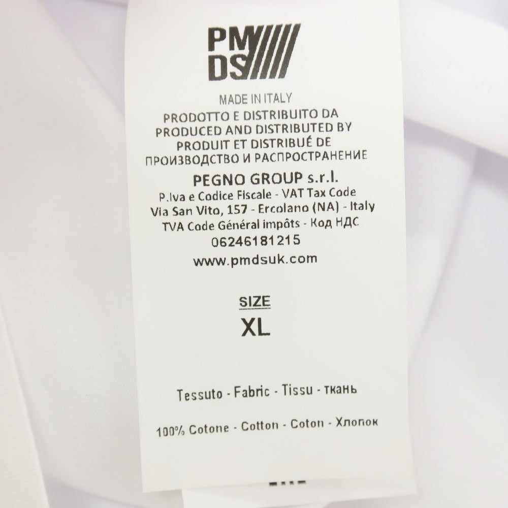 【新品】ピーエムディーエス PMDS コットン クルーネック 半袖Ｔシャツ ホワイトxオリーブ【 XL 】【 状態ランクN 】【 メンズ 】[APD]