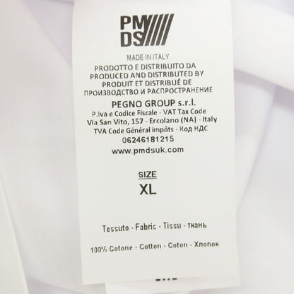 【新品】ピーエムディーエス PMDS コットン クルーネック 半袖Ｔシャツ ホワイトxオリーブ【 XL 】【 状態ランクN 】【 メンズ 】[APD]