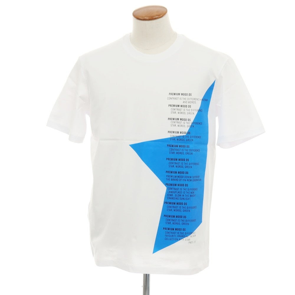 【SALE10%OFF/返品不可】【新品】ピーエムディーエス PMDS コットン クルーネック 半袖Ｔシャツ ホワイトxブルー【 サイズM 】【 状態ランクN 】【 メンズ 】 [APD]