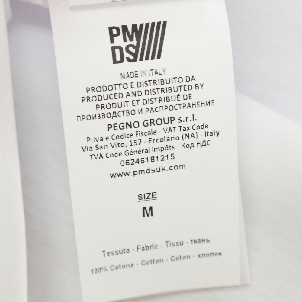 【SALE10%OFF/返品不可】【新品】ピーエムディーエス PMDS コットン クルーネック 半袖Ｔシャツ ホワイトxブルー【 サイズM 】【 状態ランクN 】【 メンズ 】 [APD]